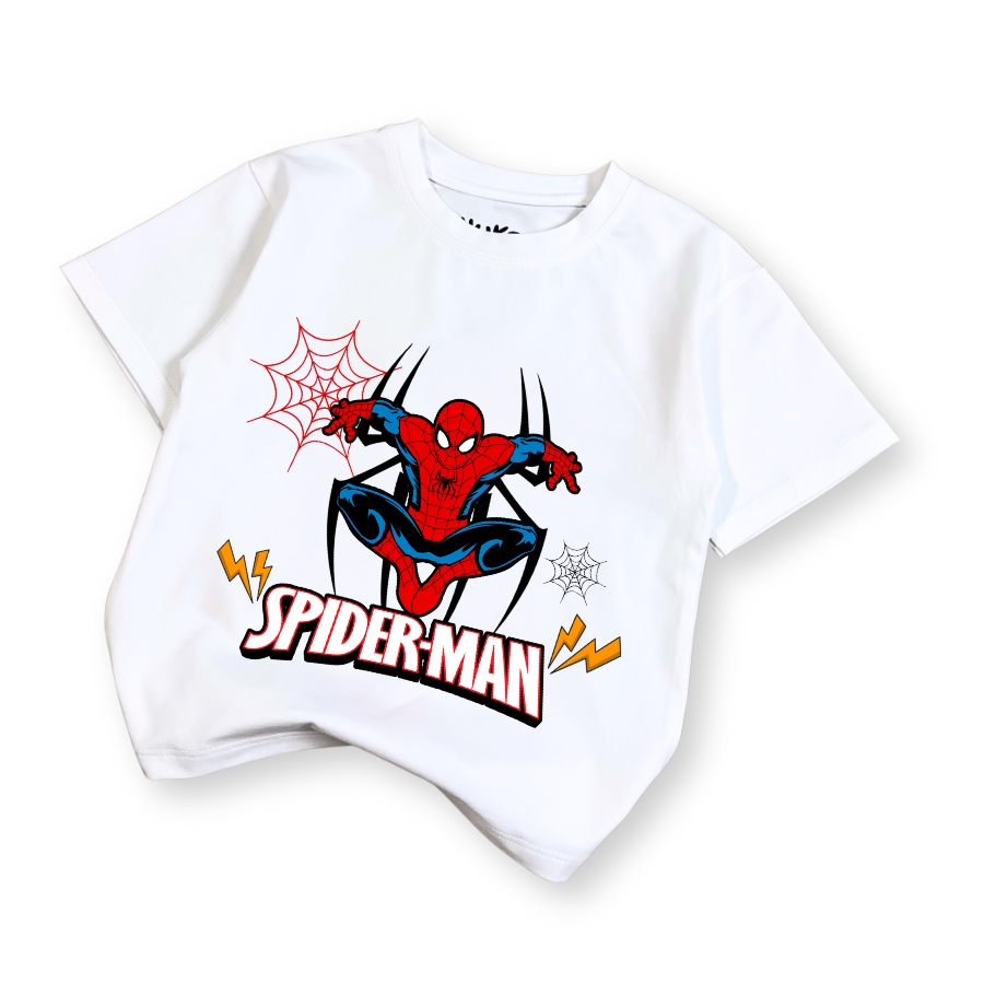 ao thun sieu nhan cho be trai spider-man trang duoi 30kg thun tron cotton loai dep phong cach cao khoe nang dong at53_a (9) Áo thun siêu nhân cho bé trai spider-man trắng dưới 30kg thun trơn cotton AT53_A
