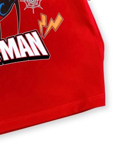 Áo thun siêu nhân nhện cho bé trai spider-man đỏ, thun trơn cotton AT53_B