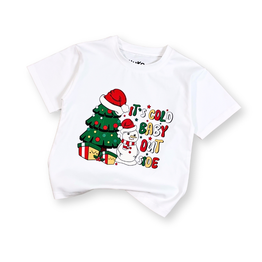 ao thun trang noel cho be trai & be gai – hinh nguoi tuyet cay thong, vai cotton mem, mac doi giang sinh at52_d (4) Áo thun trắng noel cho bé trai & bé gái hình người tuyết cây thông AT52_D