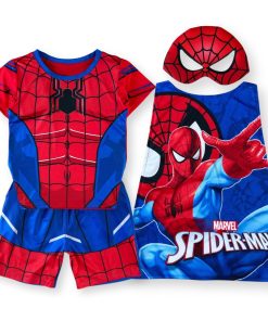 Bộ đồ siêu nhân nhện cho bé trai spiderman cơ bắp B171 kèm choàng & mặt nạ