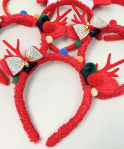 Cài tóc cho bé gái noel sừng tuần lộc siêu xinh, bờm giáng sinh PK32D