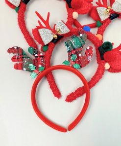 Cài tóc cho bé gái noel sừng tuần lộc siêu xinh, bờm giáng sinh PK32D