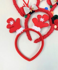 Cài tóc cho bé gái noel sừng tuần lộc siêu xinh, bờm giáng sinh PK32D