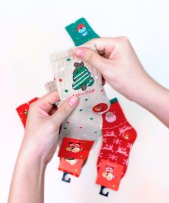Set 5 đôi tất noel cho bé trai & bé gái vải cotton mềm bé dưới 12 tuổi PK55_A