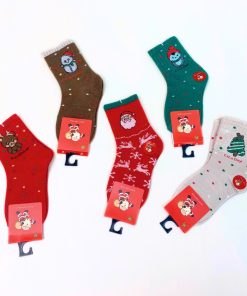 Set 5 đôi tất noel cho bé trai & bé gái vải cotton mềm bé dưới 12 tuổi PK55_A