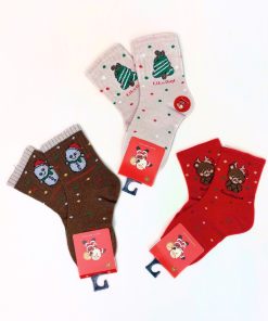 Set 5 đôi tất noel cho bé trai & bé gái vải cotton mềm bé dưới 12 tuổi PK55_A