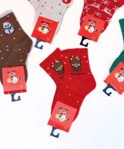 Set 5 đôi tất noel cho bé trai & bé gái vải cotton mềm bé dưới 12 tuổi PK55_A