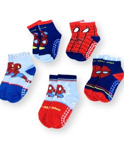 Set 5 đôi tất siêu nhân người nhện cho bé trai vớ cổ ngắn chống trượt PK54_A