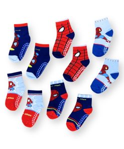 Set 5 đôi tất siêu nhân người nhện cho bé trai vớ cổ ngắn chống trượt PK54_A