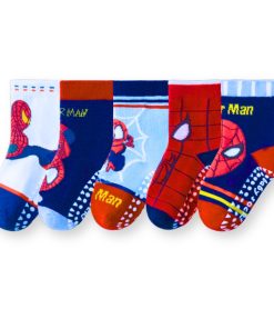 Set 5 đôi tất siêu nhân người nhện cho bé trai vớ cổ ngắn chống trượt PK54_A