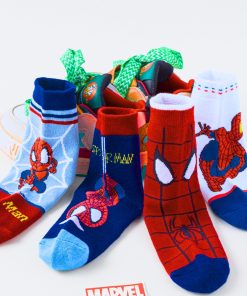 Set 5 đôi tất siêu nhân người nhện cho bé trai vớ cổ ngắn chống trượt PK54_A