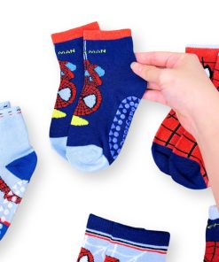 Set 5 đôi tất siêu nhân người nhện cho bé trai vớ cổ ngắn chống trượt PK54_A