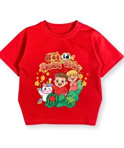 Áo thun tết cho bé dưới 43kg cotton mát áo cho bé trai bé gái mặc du xuân AT54_C