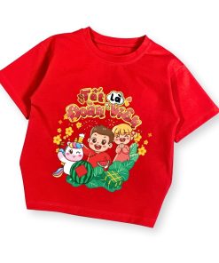 Áo thun tết cho bé dưới 43kg cotton mát áo cho bé trai bé gái mặc du xuân AT54_C