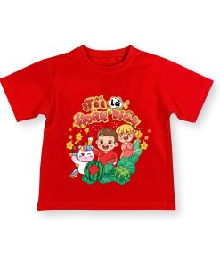 Áo thun tết cho bé dưới 43kg cotton mát áo cho bé trai bé gái mặc du xuân AT54_C