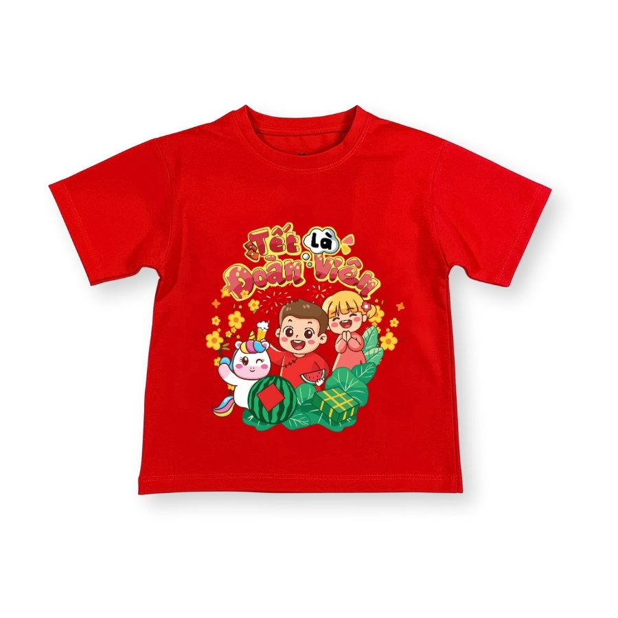 ao thun tet cho be duoi 43kg in “tet la doan vien” thun cotton thoang mat ao tet be trai & be gai do mac du xuan at54_c (4) Áo thun tết cho bé dưới 43kg cotton mát áo cho bé trai bé gái mặc du xuân AT54_C